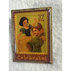 USPS The Art of Disney Celebrate Stamp~USA 37 Snow White & Dopey Metal Lapel Pin
